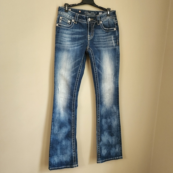Miss Me Denim Women's Jeans Size 28 Signature Rise Boot Distressing - Picture 2 of 13